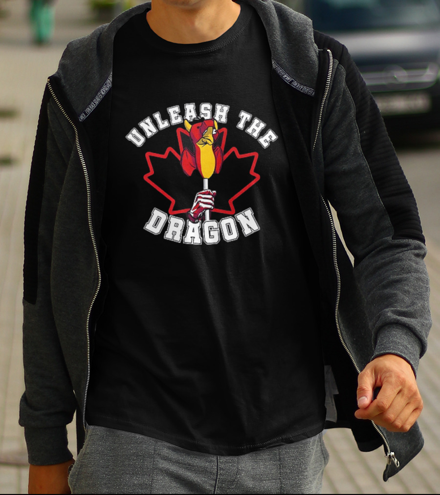 Unleash The Dragon Toronto Baseball Maple Leaf T-Shirt