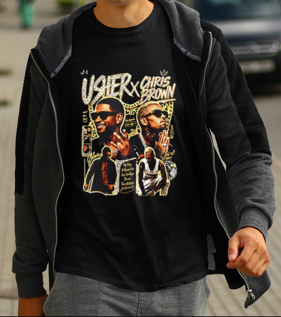 Usher Chris Brown My Way Without Me Say Goodbye Tour Los Angeles Buju Banton Team Custom T-Shirt