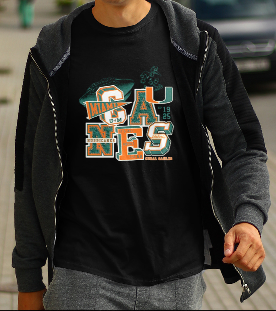 Miami Hurricanes U Coral Gables Athletic Football Team It's All About The U T-Shirt