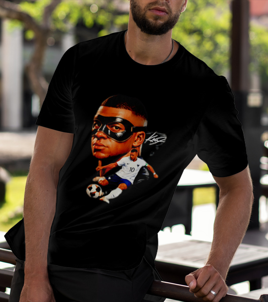 France Kylian Mbappe 10 Soccer Star Masked Player T-Shirt