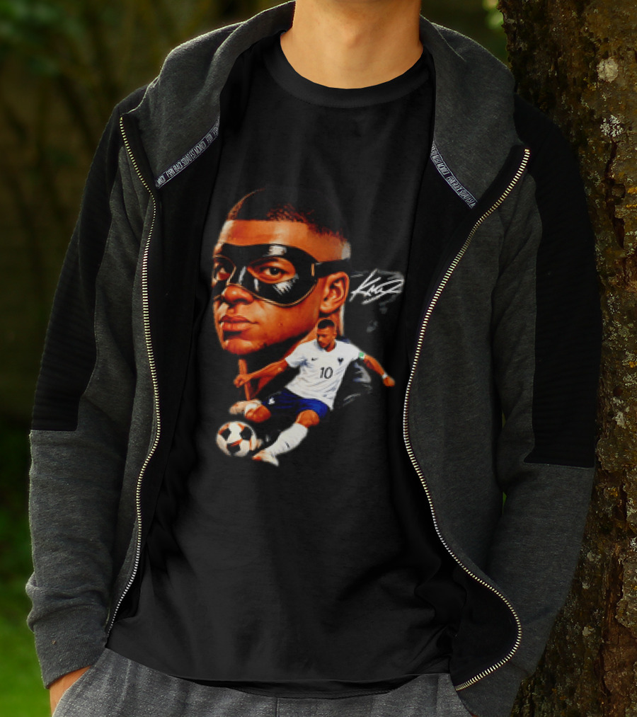 France Kylian Mbappe 10 Soccer Star Masked Player T-Shirt