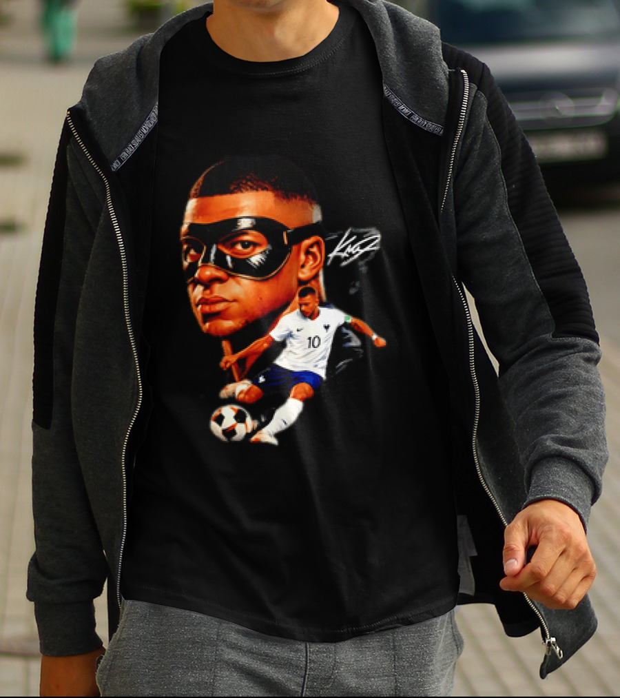 France Kylian Mbappe 10 Soccer Star Masked Player T-Shirt