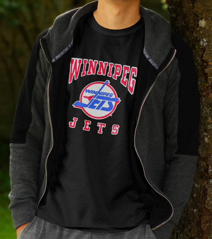Winnipeg Jets Hockey Team Name Bold NHL Sportswear T-Shirt