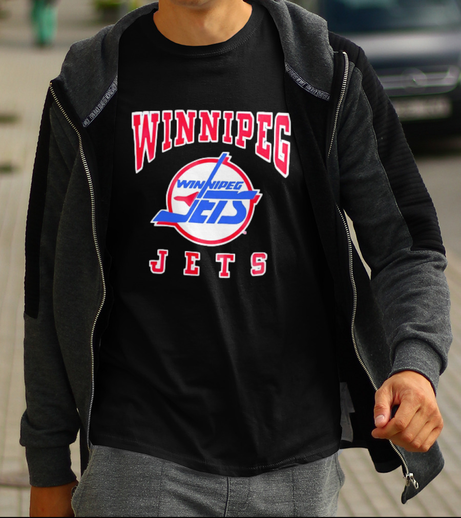 Winnipeg Jets Hockey Team Name Bold NHL Sportswear T-Shirt