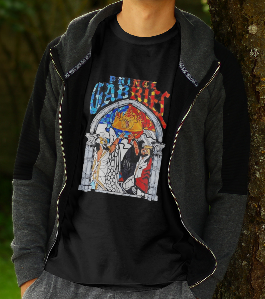 Prince Gabriel Stained Glass Window Kings Crown Angels T-Shirt