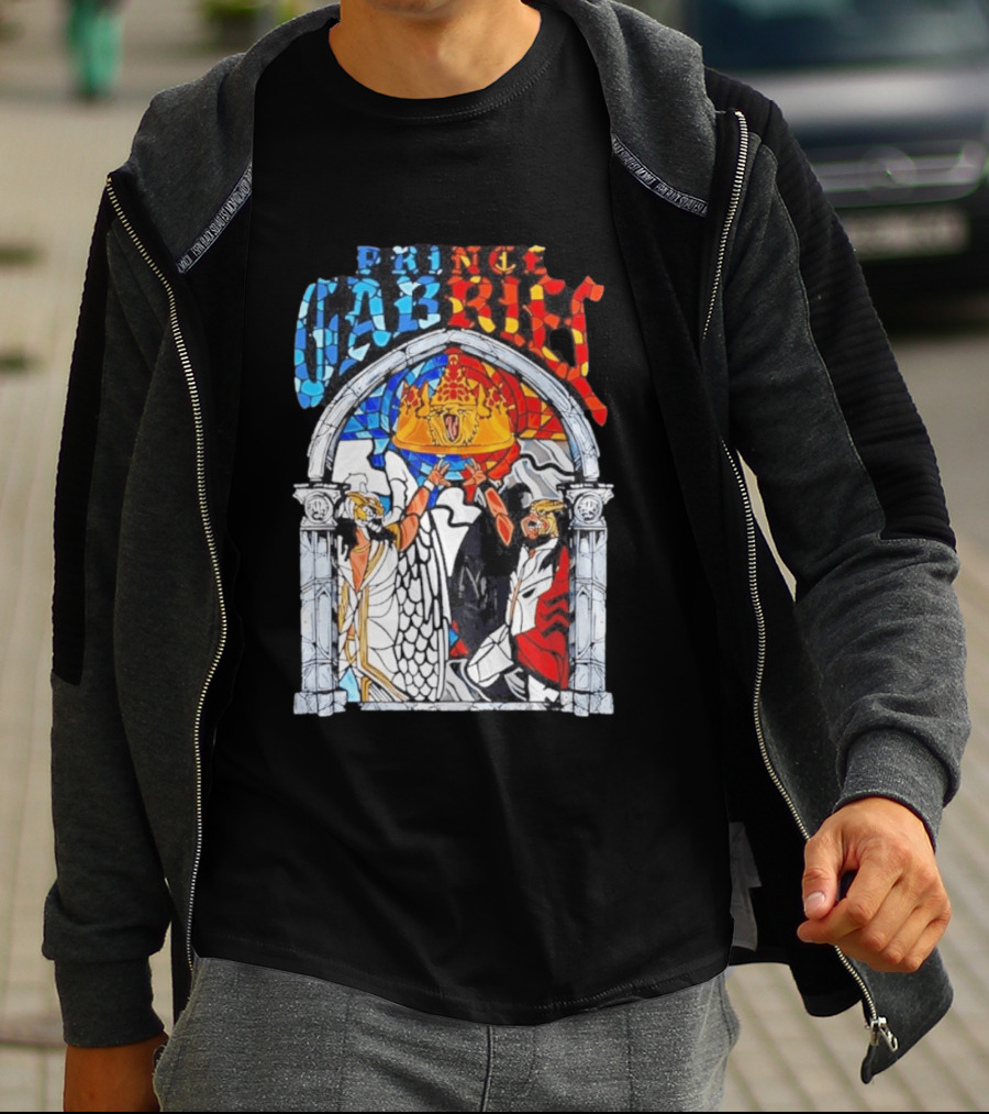 Prince Gabriel Stained Glass Window Kings Crown Angels T-Shirt