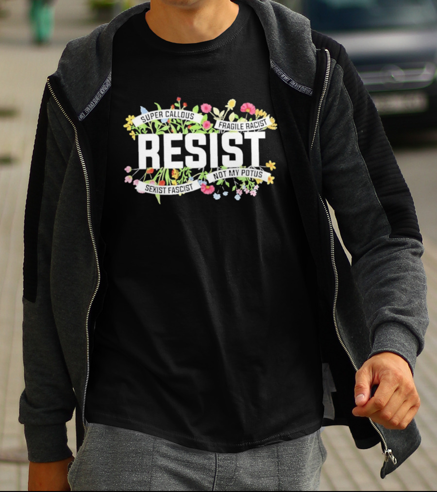 RESIST Floral Blooms With Vibrant Flowers T-Shirt