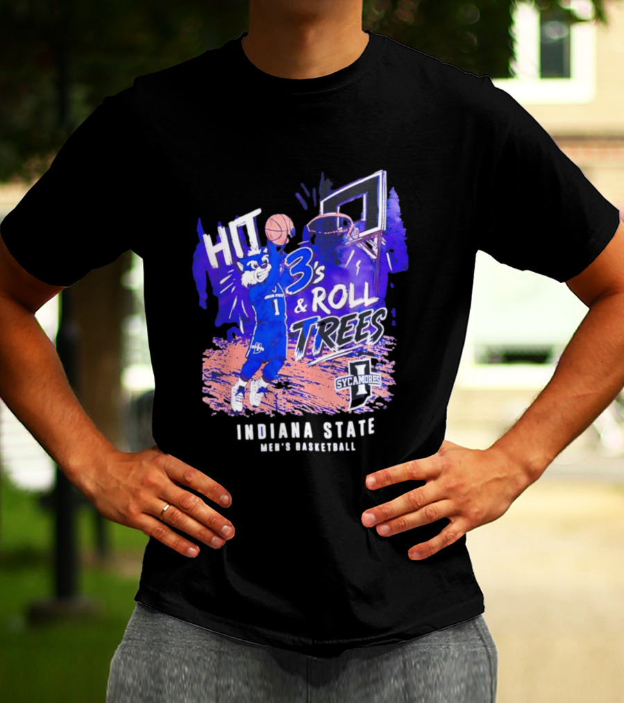 Indiana State Hit 3s And Roll Trees Sycamores Basketball T-Shirt