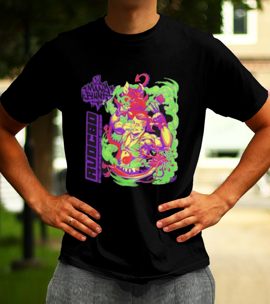 Rob Van Dam 2 Many Blunts RVD CBD Hall Of Fame Wrestler Psychedelic Smoke Dragons T-Shirt