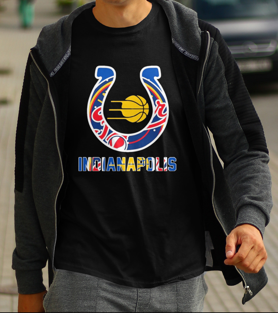 Indianapolis Colts Pacers Racing Hockey Sports Team Mashup T-Shirt