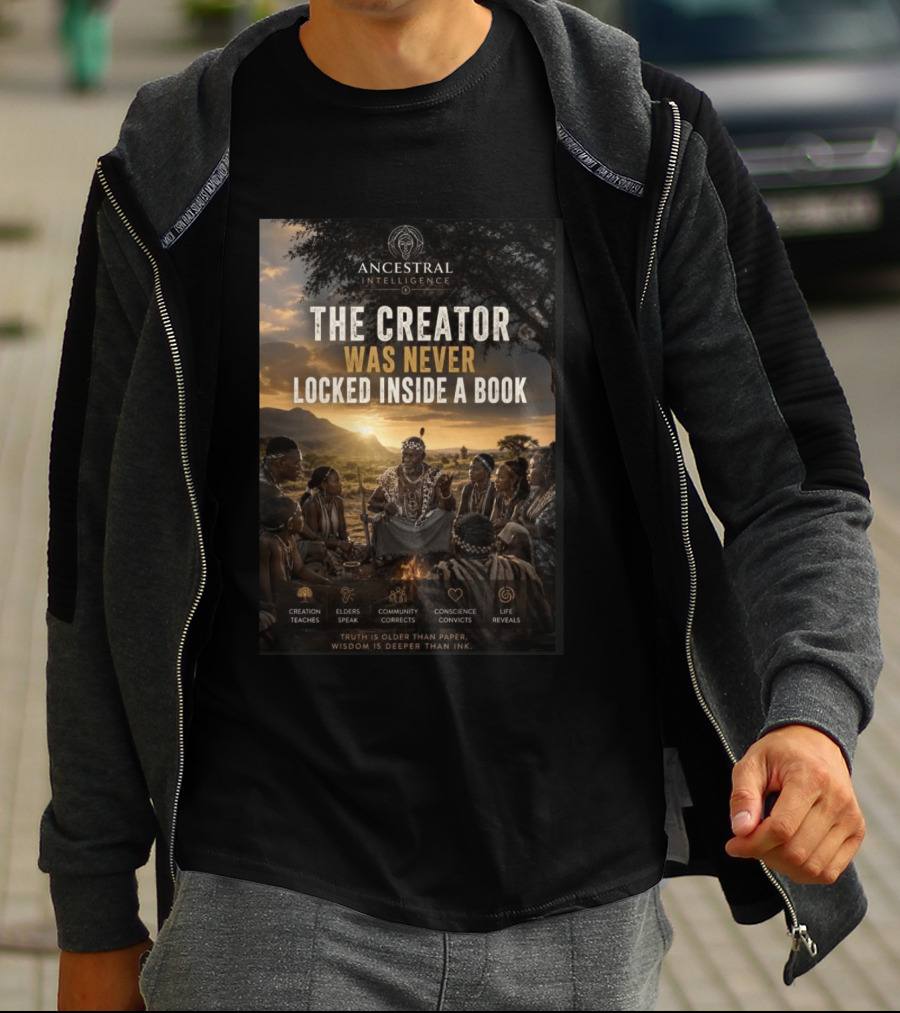 Ancestral Intelligence The Creator Was Never Locked Inside A Book Wisdom Inspirational T-Shirt