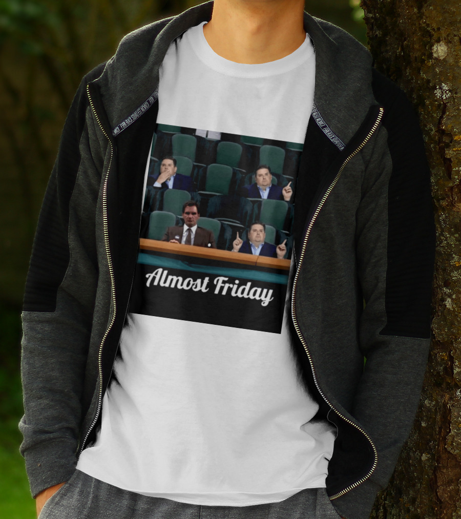 Almost Friday Meme With Roger Federer And Jonah Hill In Audience T-Shirt