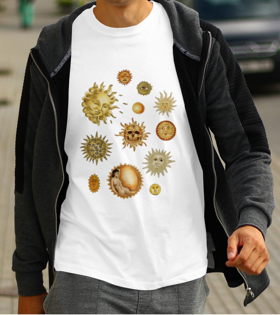 Celestial Sun Orbs Alchemy Mystic Symbols Occult Mystical T-Shirt