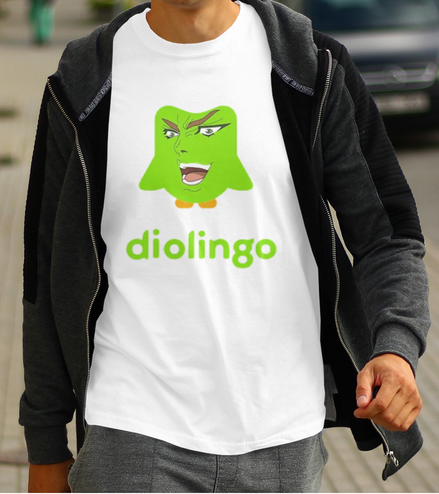 Diolingo Duolingo Owl Dio Brando Meme JoJo's Bizarre Adventure T-Shirt