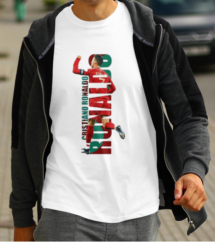 Cristiano Ronaldo Portugal Goal Celebration Number 7 Red Green T-Shirt