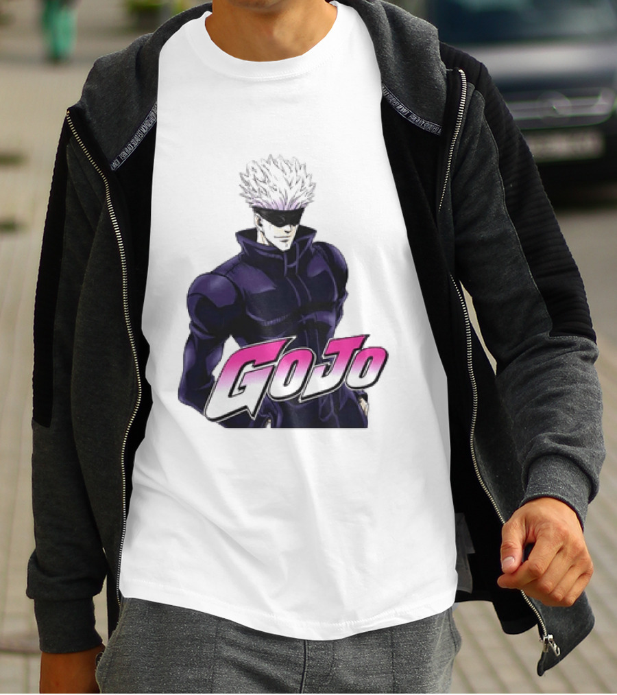 Satoru Gojo Jujutsu Kaisen Anime Crossover Jojo T-Shirt