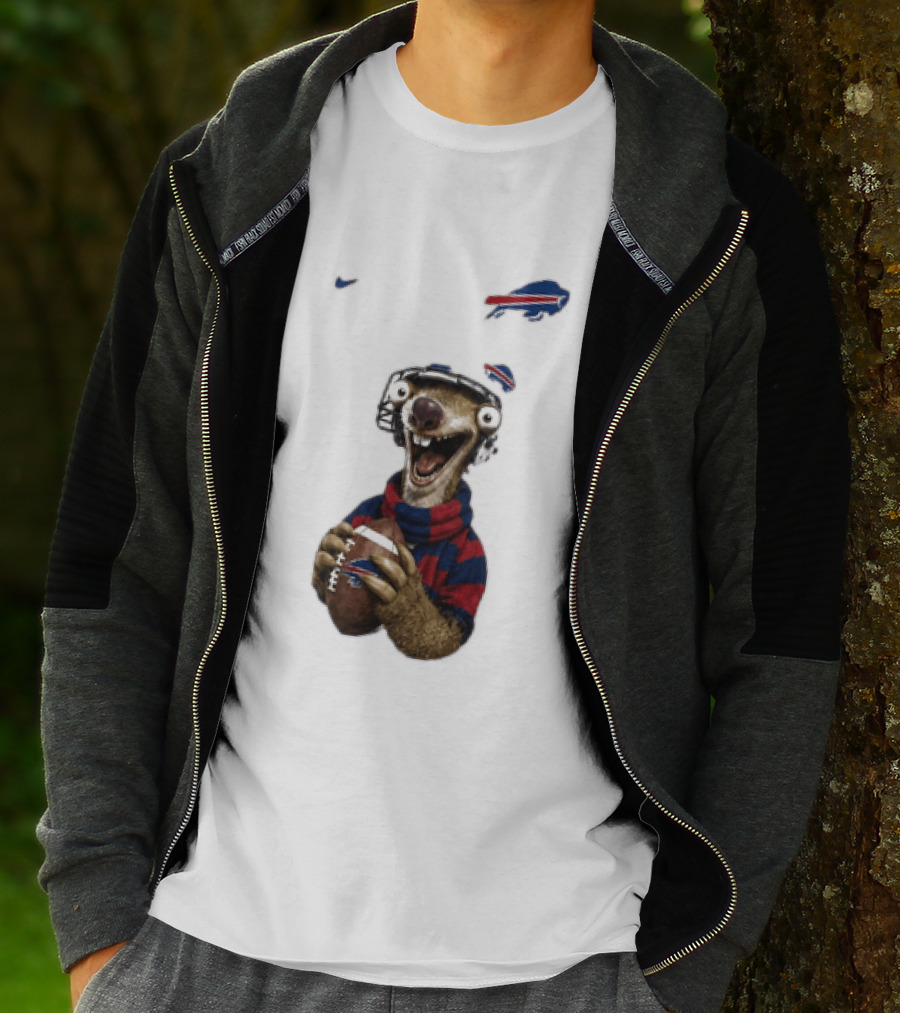 Sid The Sloth Buffalo Bills Football Helmet Scarf Iconic Team Fun T-Shirt
