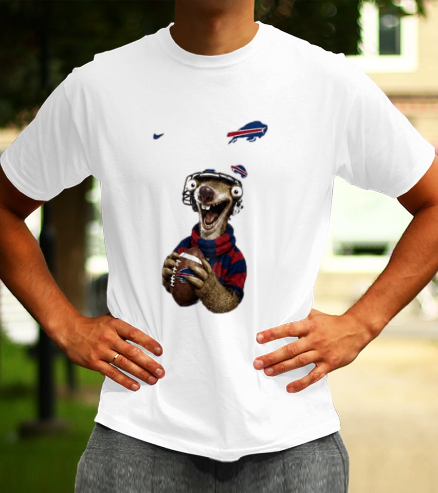 Sid The Sloth Buffalo Bills Football Helmet Scarf Iconic Team Fun T-Shirt