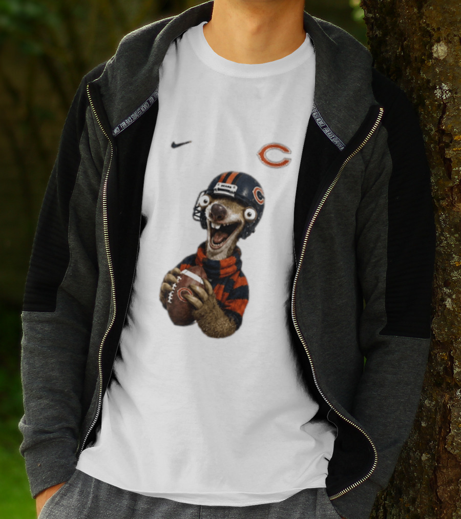 Sid The Sloth Chicago Bears Football Helmet Nike NFL Fan Gear T-Shirt