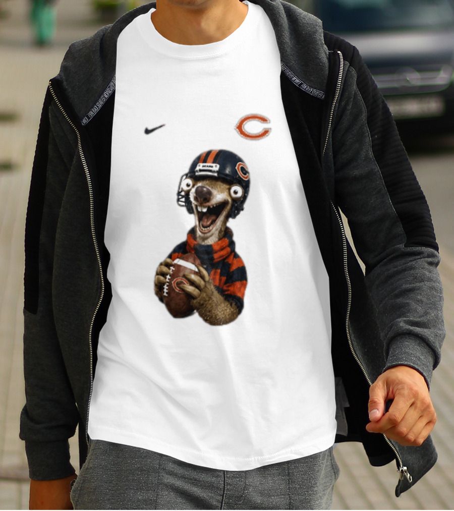 Sid The Sloth Chicago Bears Football Helmet Nike NFL Fan Gear T-Shirt
