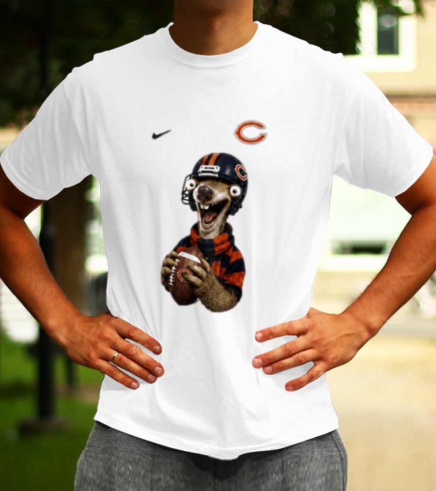 Sid The Sloth Chicago Bears Football Helmet Nike NFL Fan Gear T-Shirt