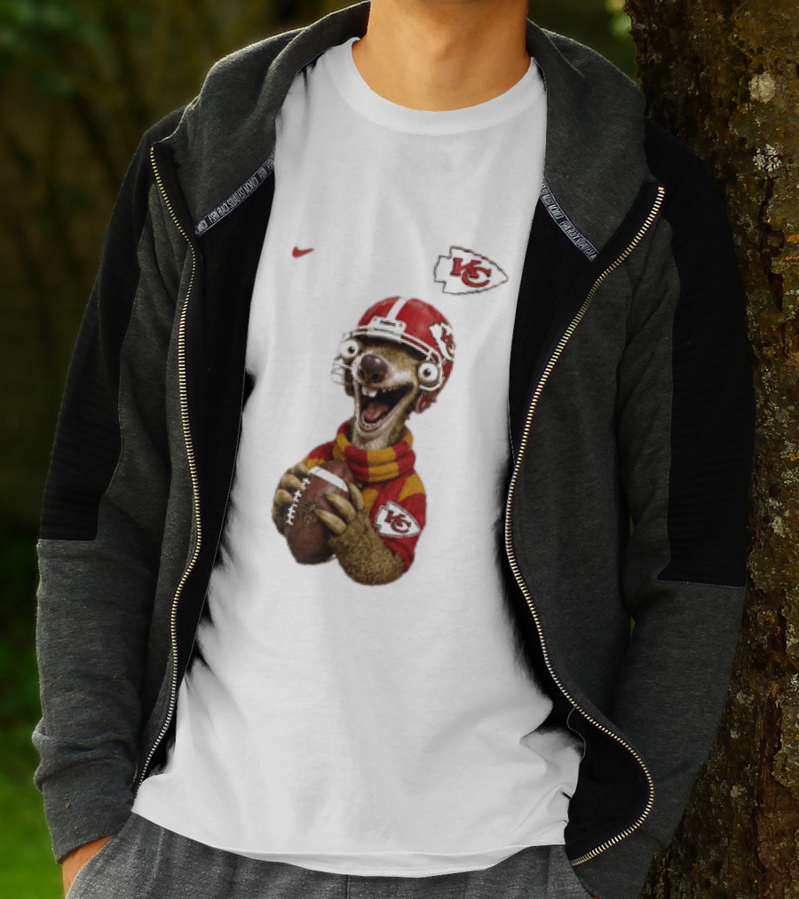 Sid The Sloth Kansas City Chiefs Helmet Football Fanatic T-Shirt