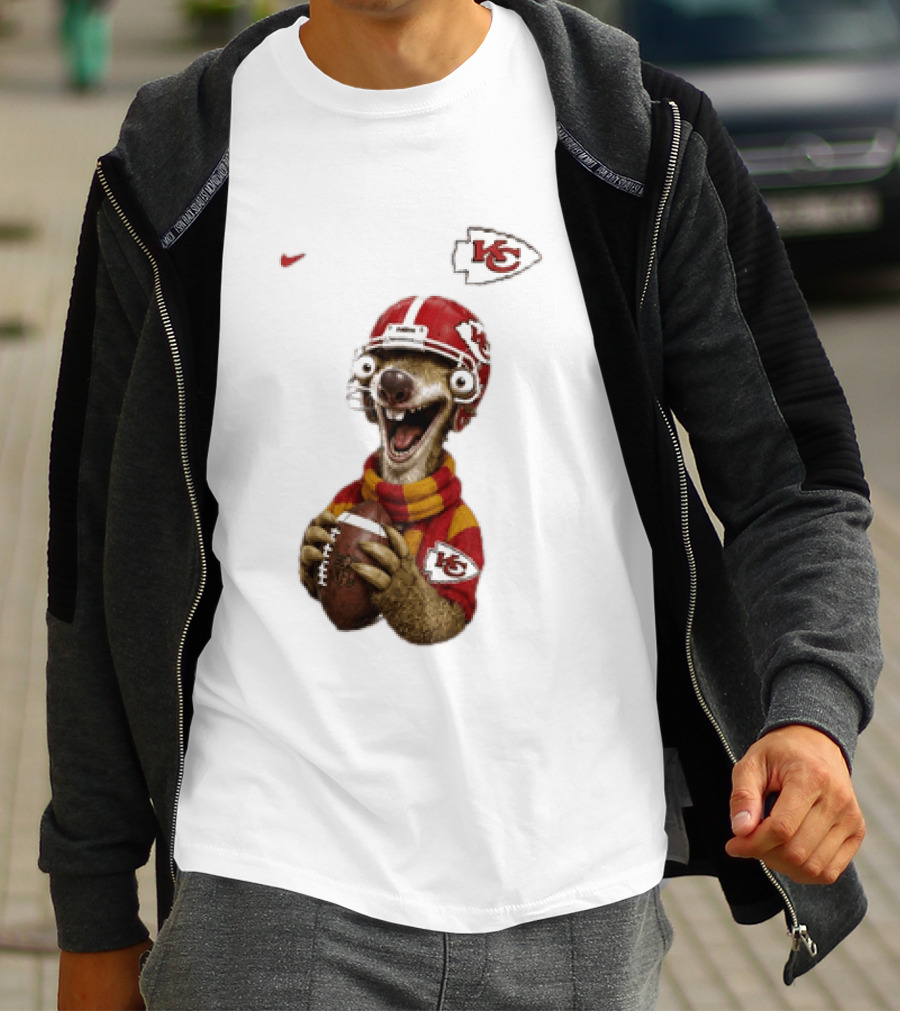 Sid The Sloth Kansas City Chiefs Helmet Football Fanatic T-Shirt