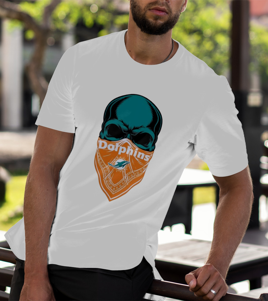 Miami Dolphins Skull Bandana With Team T-Shirt
