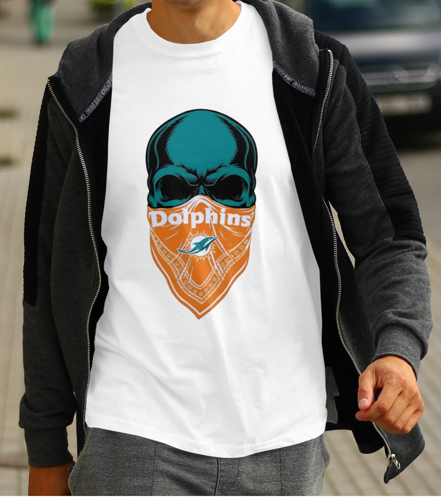 Miami Dolphins Skull Bandana With Team T-Shirt