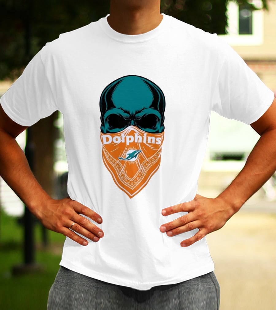 Miami Dolphins Skull Bandana With Team T-Shirt