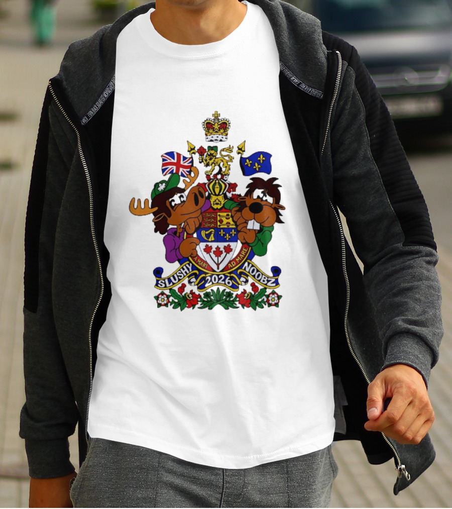 Slushy Noobz Canadian Crest Moose And Beaver 2026 T-Shirt