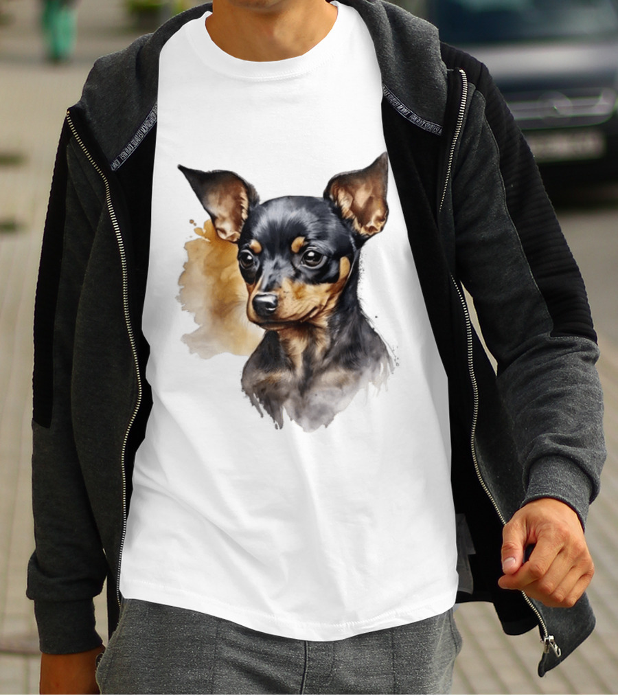 Miniature Pinscher Dog Watercolor T-Shirt