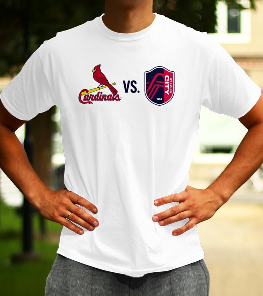 St Louis Cardinals Vs St Louis City SC Matchup T-Shirt