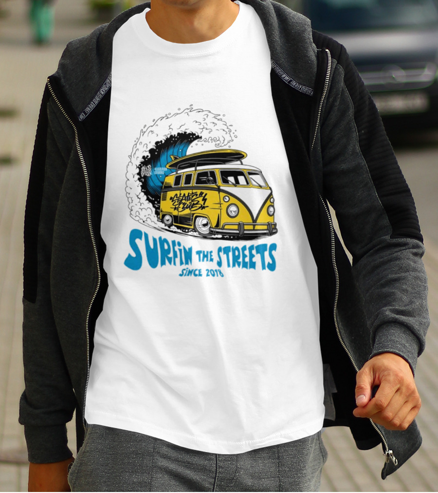 Static Club Volkswagen Bus Surfing Adventure Surfin The Streets Since 2018 T-Shirt