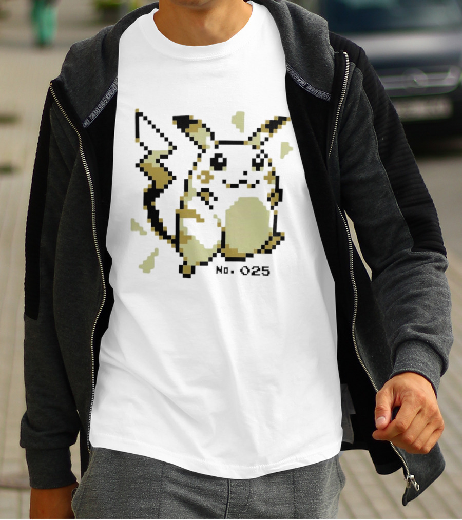 No 025 Pikachu Electricity Spark Pixel T-Shirt