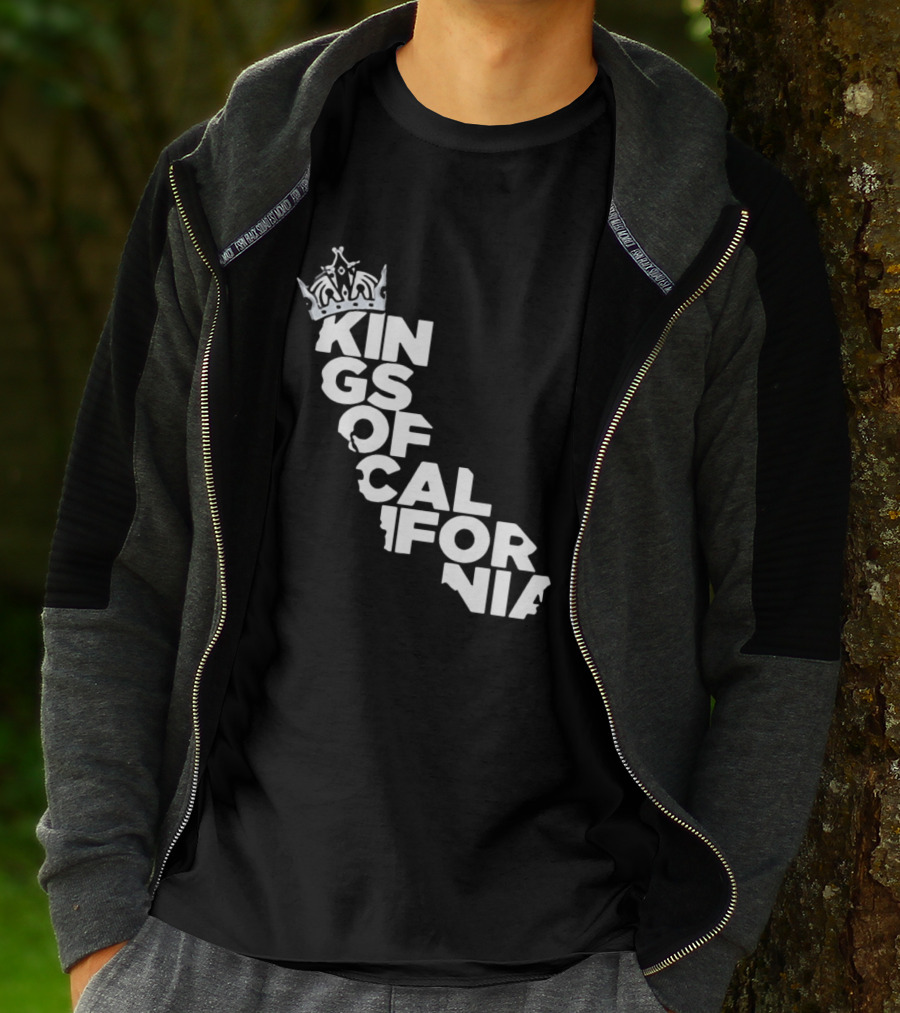 Kings Of California Crown Text Map T-Shirt