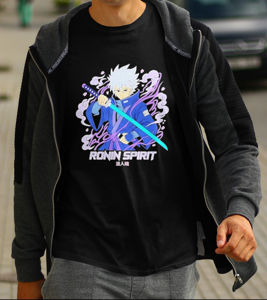 Ronin Spirit Anime Samurai Warrior Katana Manga T-Shirt