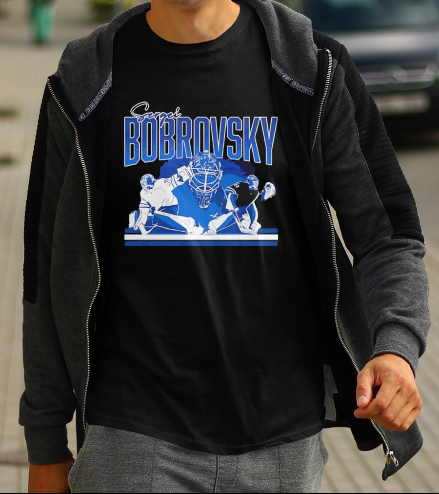 Sergei Bobrovsky Florida Panthers NHL Blue White Number 72 T-Shirt