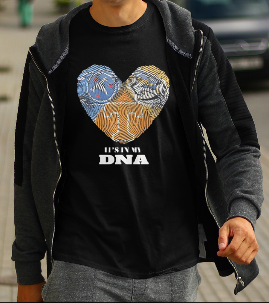 Tennessee Volunteers Heart It's In My DNA Fingerprint T-Shirt