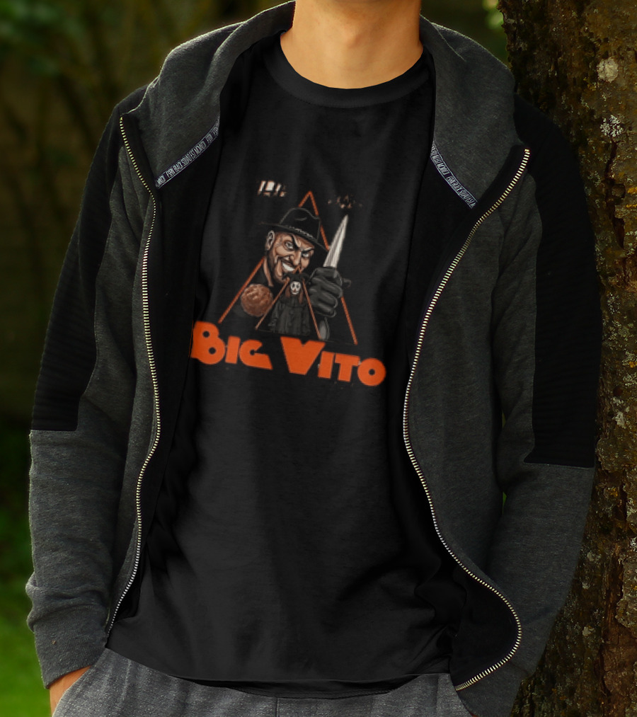 The Don Big Vito Mafia Triangle Graphic With Gangster And Knife T-Shirt