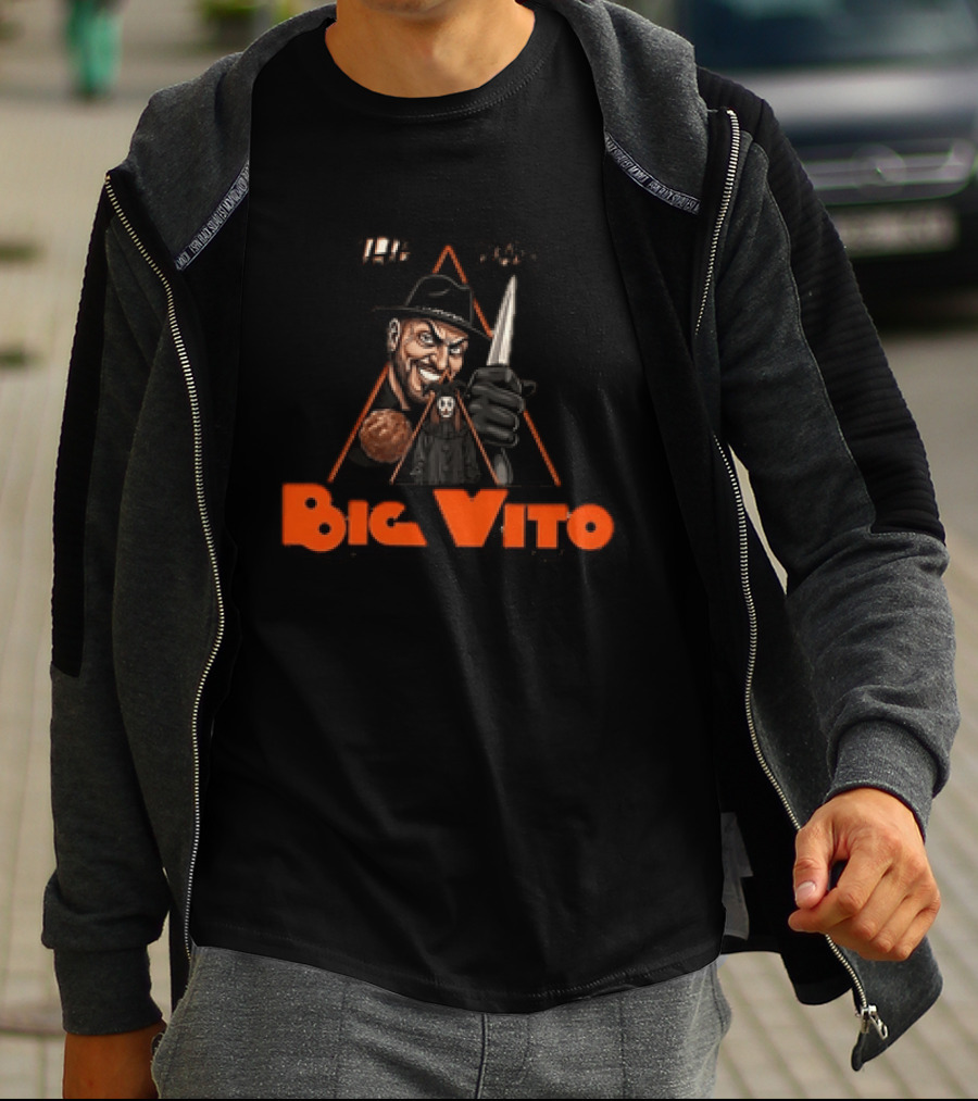 The Don Big Vito Mafia Triangle Graphic With Gangster And Knife T-Shirt