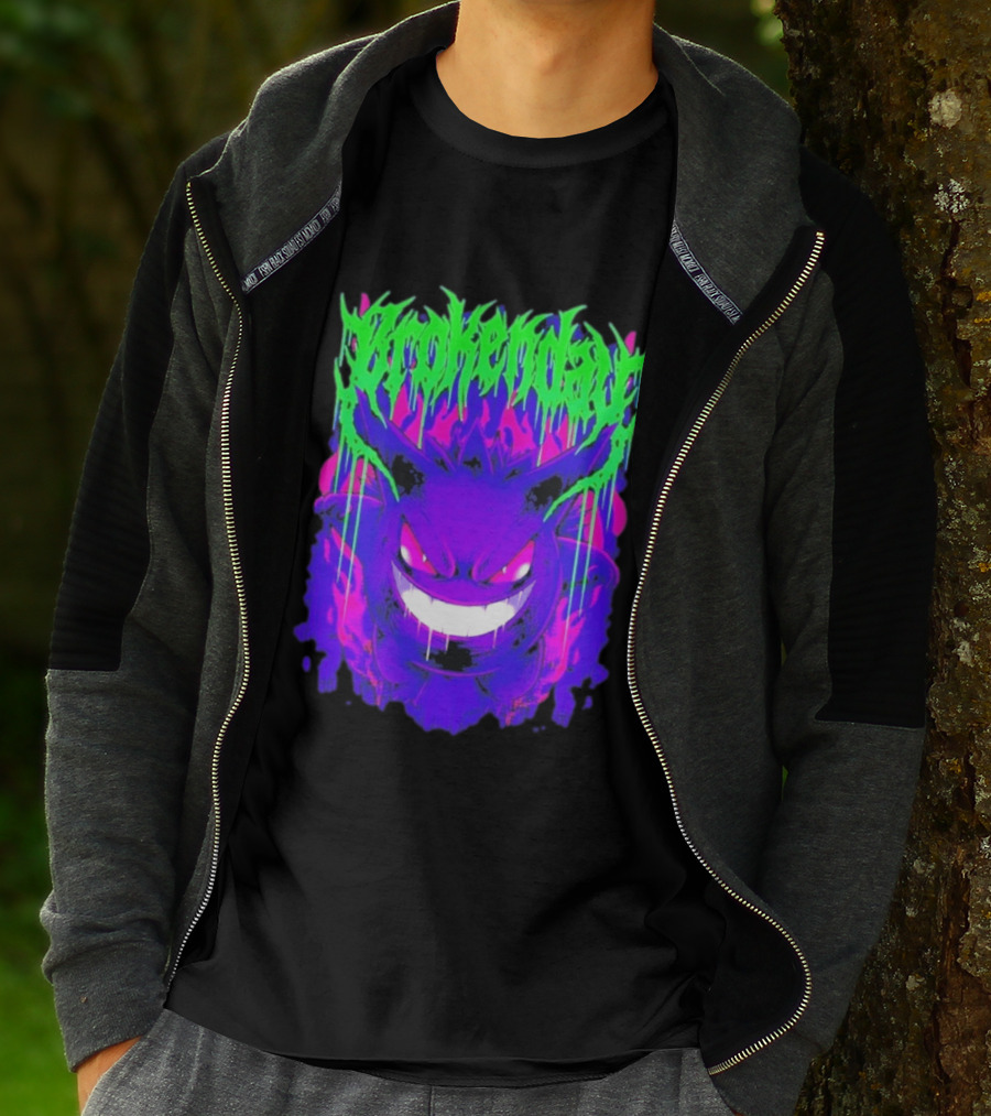 Brokenday Gengar Shadow Ball Bootleg Purple Neon T-Shirt