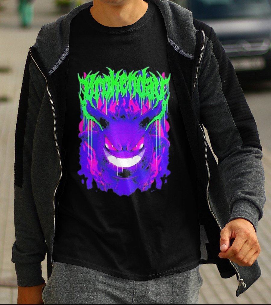 Brokenday Gengar Shadow Ball Bootleg Purple Neon T-Shirt