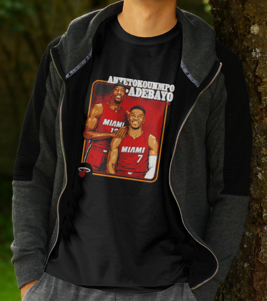 Antetokounmpo Adebayo Miami Heat Basketball T-Shirt