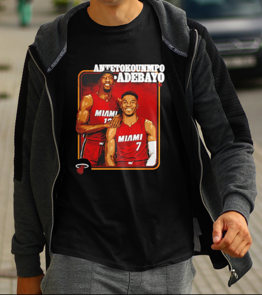Antetokounmpo Adebayo Miami Heat Basketball T-Shirt