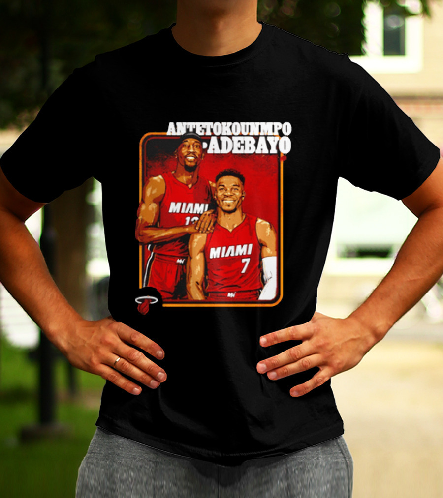 Antetokounmpo Adebayo Miami Heat Basketball T-Shirt