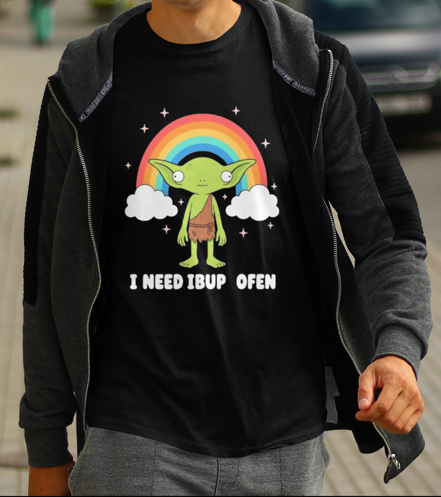 Goblin Rainbow I Need Ibuprofen Cute Fantasy T-Shirt