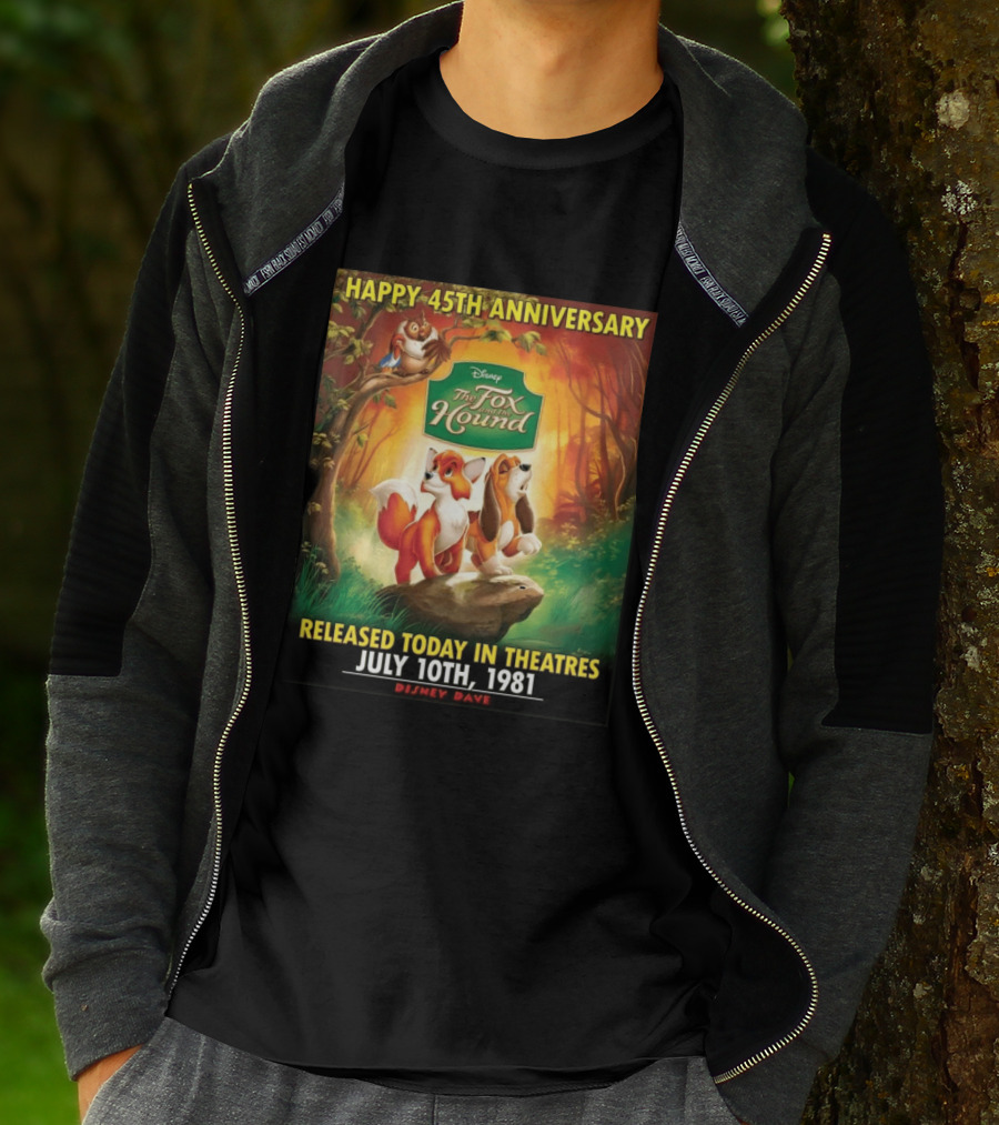 Happy 45th Anniversary Disney The Fox And The Hound July 10th 1981 T-Shirt
