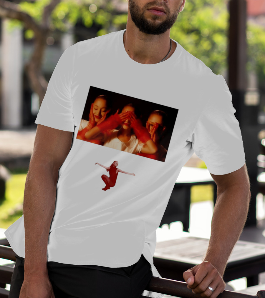 Ariana Grande Eternal Sunshine Red Gloves Three Faces Pose Music Album T-Shirt