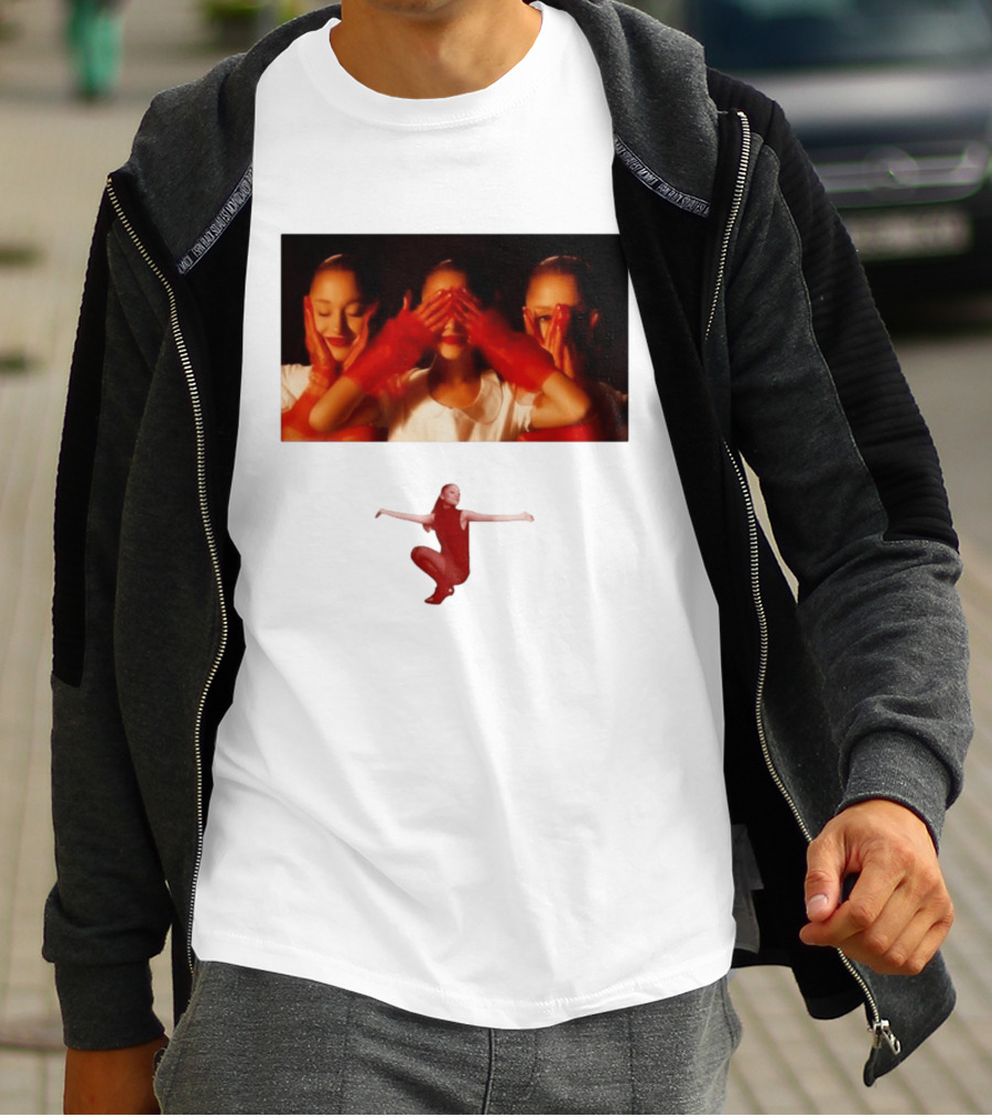 Ariana Grande Eternal Sunshine Red Gloves Three Faces Pose Music Album T-Shirt